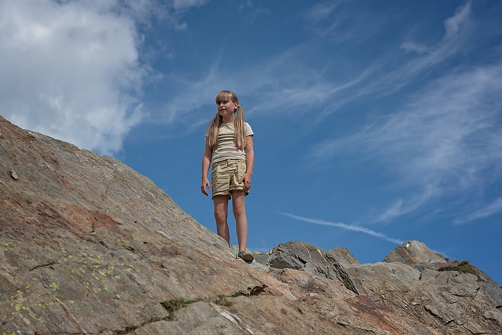 girl, child, person, human, out, nature, mountain