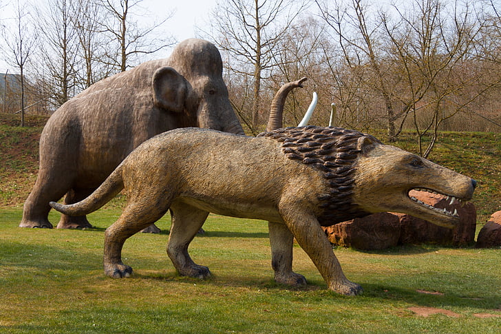löwem Mamut, prehistorický, umění, socha, zahrada, Kaiserslautern