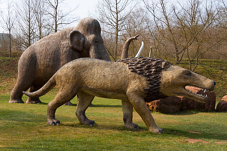 löwem mammutti, esihistoriallinen, Art, patsas, Puutarha, Kaiserslautern