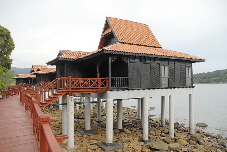 Malaysia, Holiday, stranden, sommar, Bungalow