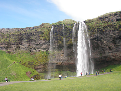 Island, Wasserfall, Klippe, Berge, Landschaft, natürliche, Natur