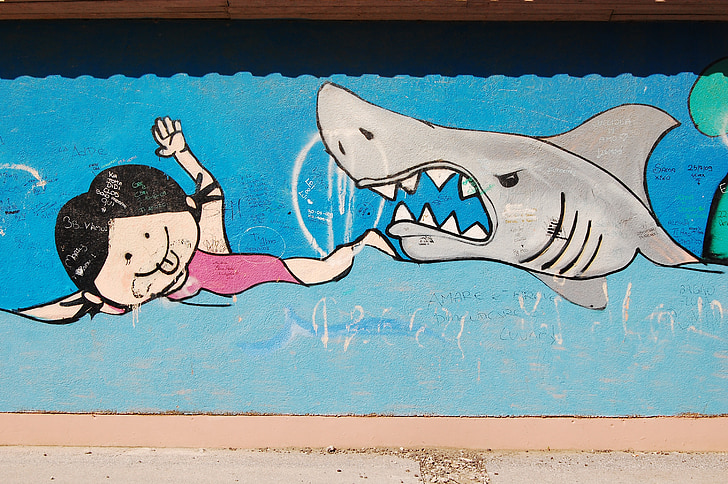 morski pas, grafiti, Italija