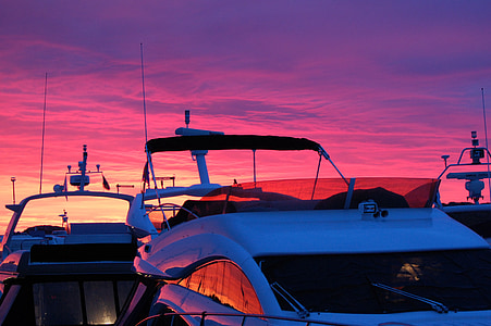 boot, boot-leven, zomer, zonsondergang, varen, Noorwegen