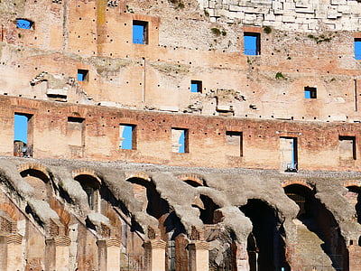 Colosseum, Roma, amfiteater, landemerke, bygge, gamle, antikken