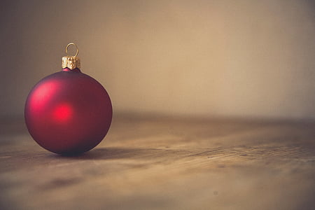 vermelho, bugiganga, bola, Natal, decoração, ornamento, enfeite de Natal