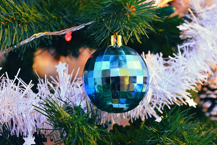 Natal, Brad, pohon Natal plastik, pohon Natal, merayakan, Globe, Ornamen