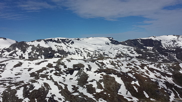 landskab, bjerge, Norge, natur, Nordkap, sne