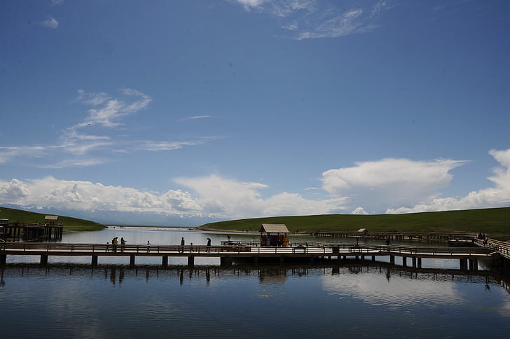 Лебедово езеро, в Синцзян, Туризъм, природата, езеро, вода, пейзаж