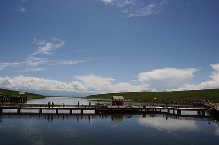 Lac des cygnes, dans le xinjiang, Tourisme, nature, Lac, eau, paysage