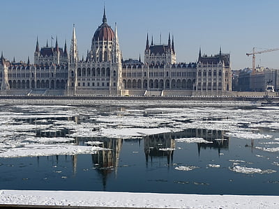 ungarske parlamentsbygningen, parlamentet, Budapest, Ungarn, hovedstad, Donau, bygge