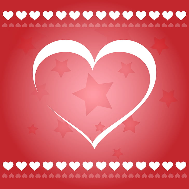Razglednica, banner, srce, počitnice, ljubezen, oblikovanje, rdeča