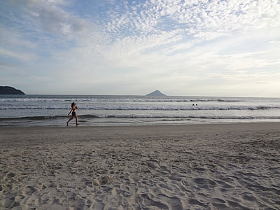 Beach, ferie, gang, motion, sommer, Beira mar, varme
