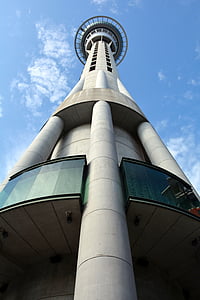 o Sky tower, Auckland, Nova Zelândia, cidade, Torre, alta, Ilha do Norte