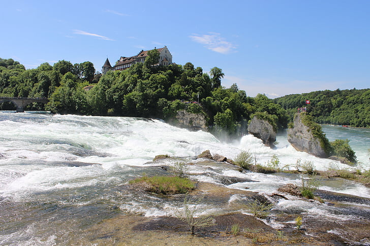vandens, krioklys, Schaffhausen, Gamta, kriokliai, kraštovaizdžio