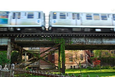 Chicago, trein, El, stedelijke, tracks, spoor, spoorwegen