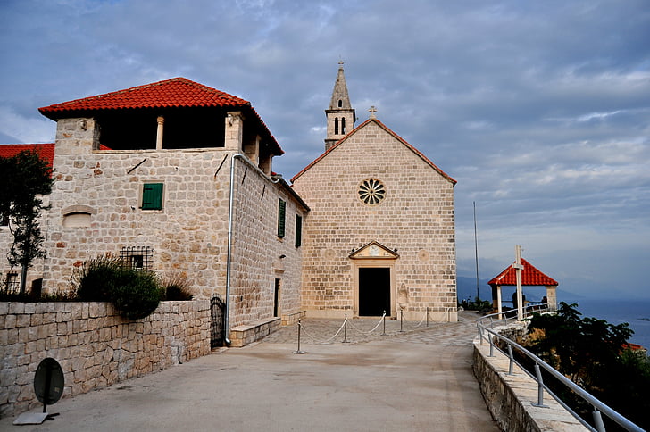 Rozhledna, františkánský klášter, Muzeum, Orebič, Chorvatsko, krajina, Středomořská