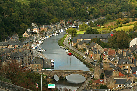 Dinan, Fransa, bağlantı noktası, Brittany, Avrupa, Şehir, Cityscape