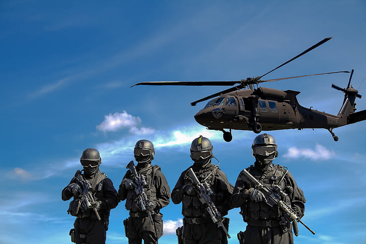 perillós, policia, helicòpter, militar, Guerra, atac, l'exèrcit