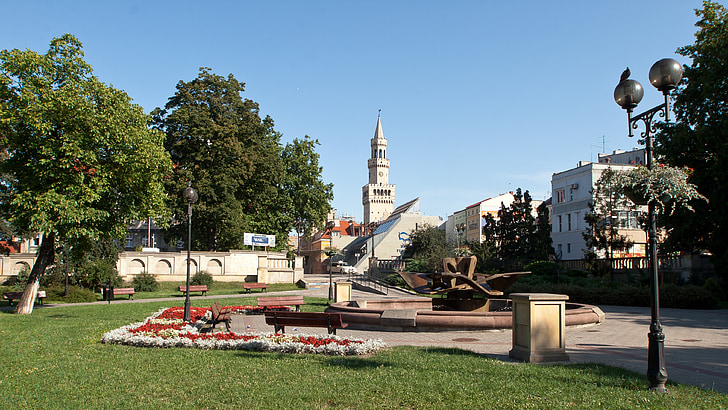 opole, town hall, panorama, silesia, historic town hall