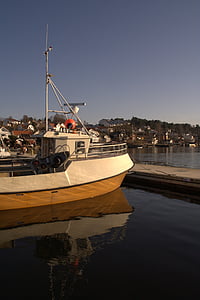 Boot, Brauen, Meer, Norwegen