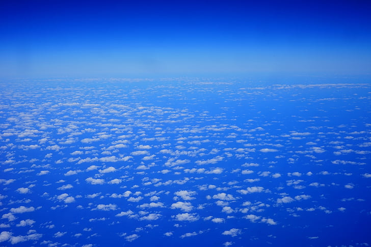 núvols, cel, volar, per sobre dels núvols, blau, natura, aire