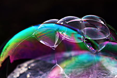 soap bubble, iridescent, bubble, colorful, water, multi colored, studio shot