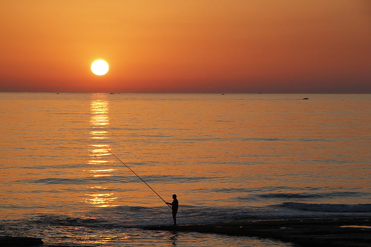 Alanya, Antalya, Turquía, puesta de sol, paisaje, Playa, solar