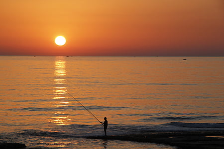 Alanya, Antalya, Turkiet, solnedgång, landskap, stranden, Solar