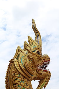 tvár, Dragon, Thajsko, modrá obloha