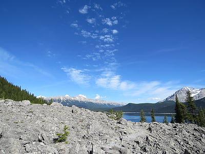Rocky mountains, Alberta, Canada, øvre kananaskis innsjø, Kananaskis området, natur, steinete