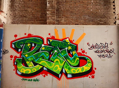 Kunst, Graffiti, Wandbild