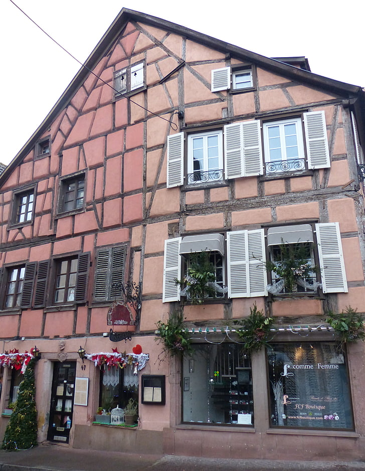old town, colmar, truss, individual, facade