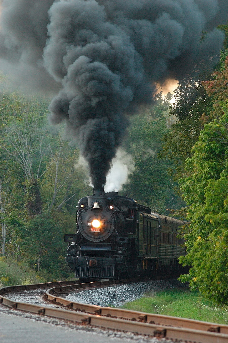 locomotive à vapeur, moteur, chemin de fer, chemin de fer, train, voyage, vieux