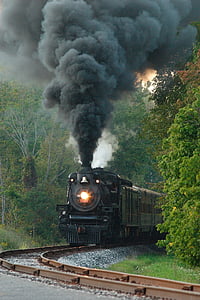 steam locomotive, engine, railway, railroad, train, travel, old