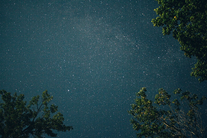 nuotrauka, dangus, žvaigždės, naktį, vietos, galaktika, žibintai