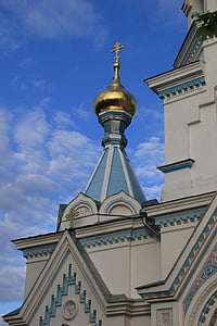 Latvija, Daugavpils, baznīca, pareizticīgie, krusts, Zelts, sīpoli
