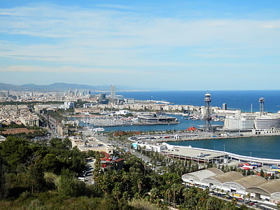 het platform, gebouwen, stad, Barcelona, weergave, Panorama van de stad, het centrum van de stad