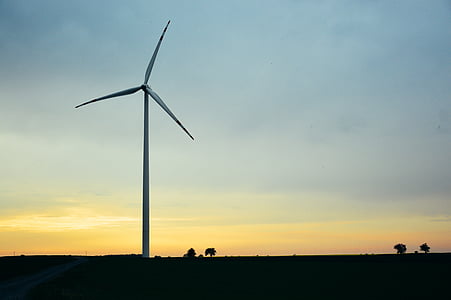 hemel, zonsopgang, zonsondergang, windmolen, turbine, windturbine, milieu