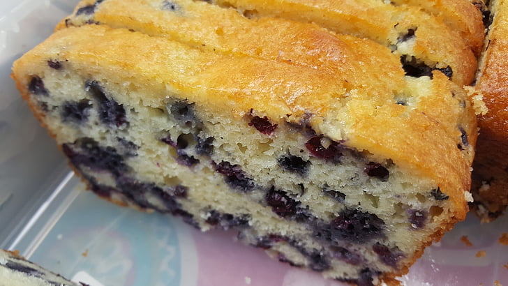 Blueberry kake, kake, bær, mat