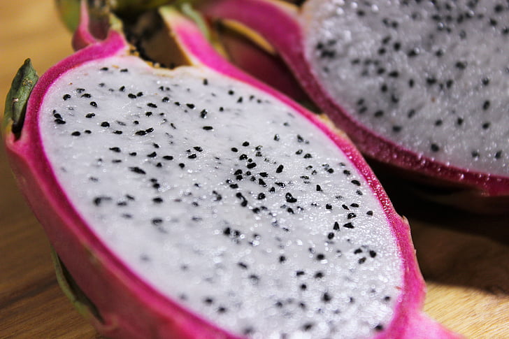 dragon fruit, passion fruit, southern countries, exotic, fruit, cut, cross section