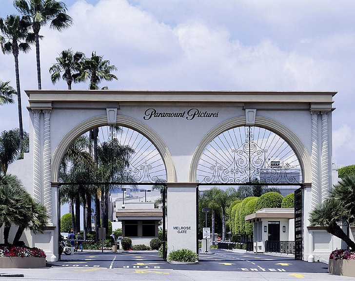 Paramount studios, ingång, Gate, Hollywood, underhållning, Teater, filmen