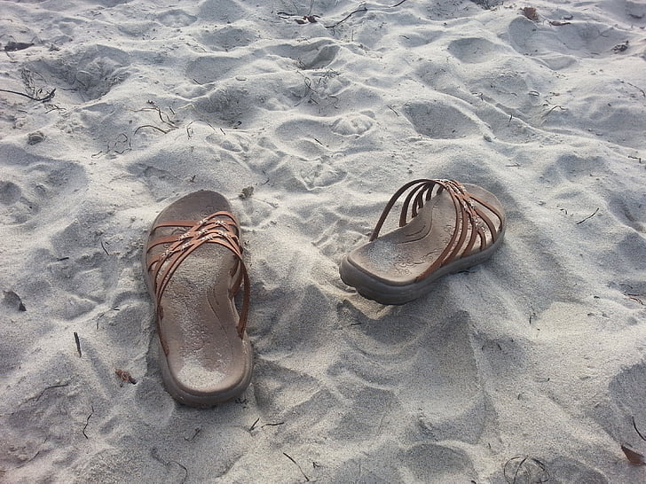 Beach, sandaalid, puhkus, lõõgastuda, Holiday