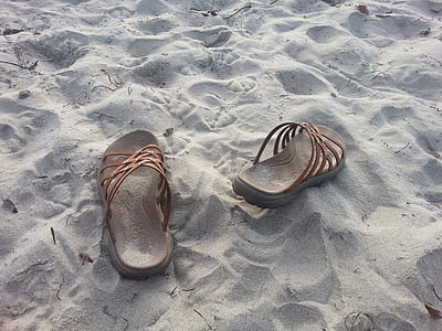 Beach, sandaalit, loma, rentoutua, Holiday