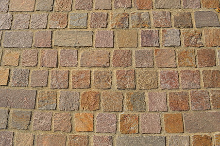 pedra de pavimentação, tijolo, parede, velho, com idade, textura, bloco