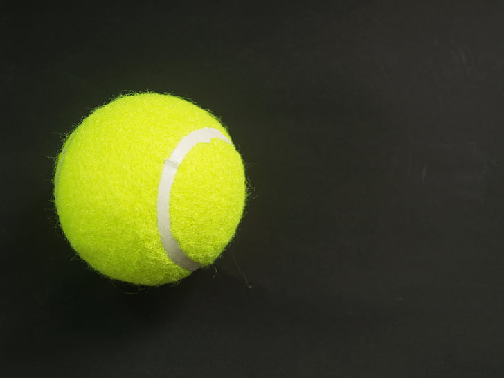ball, racket, white, yellow, background, closeup, isolated