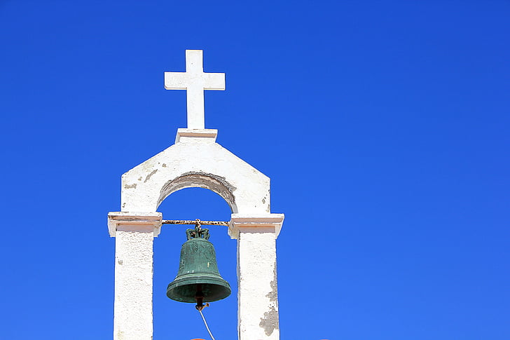 dzwon, Wieża, Krzyż, niebo, Kościół, Architektura, wiara
