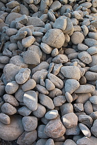 sziklák, közeli kép:, kavics, halom, sziklák, kerek, kövek