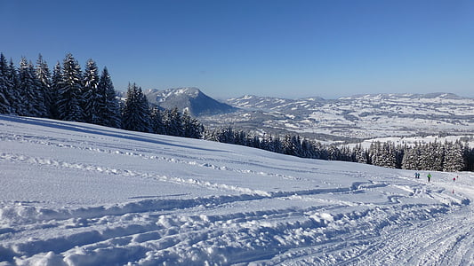 Allgäu, ένα από τα πράσινα, Χειμώνας, χιόνι, Ήλιος, κρύο, παγετός
