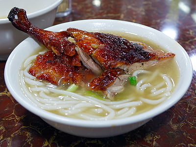 geroosterde goose, 烧鹅, Hong kong, drumstick, Noodle, soep, Chinees