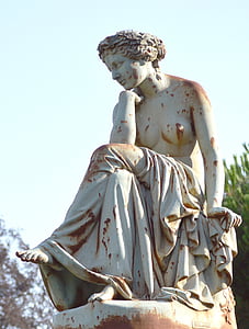 staty, gjutjärn, Reverie, räkna nogent, 1867, Orleans, konst